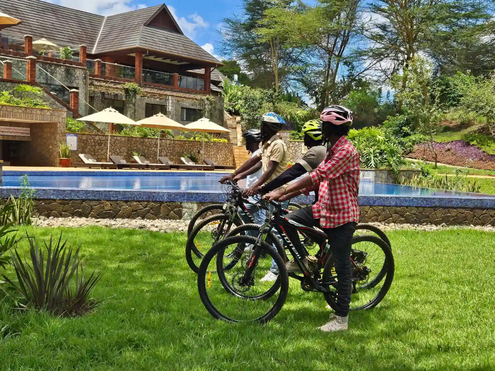 Biking at the retreat at ngorongoro