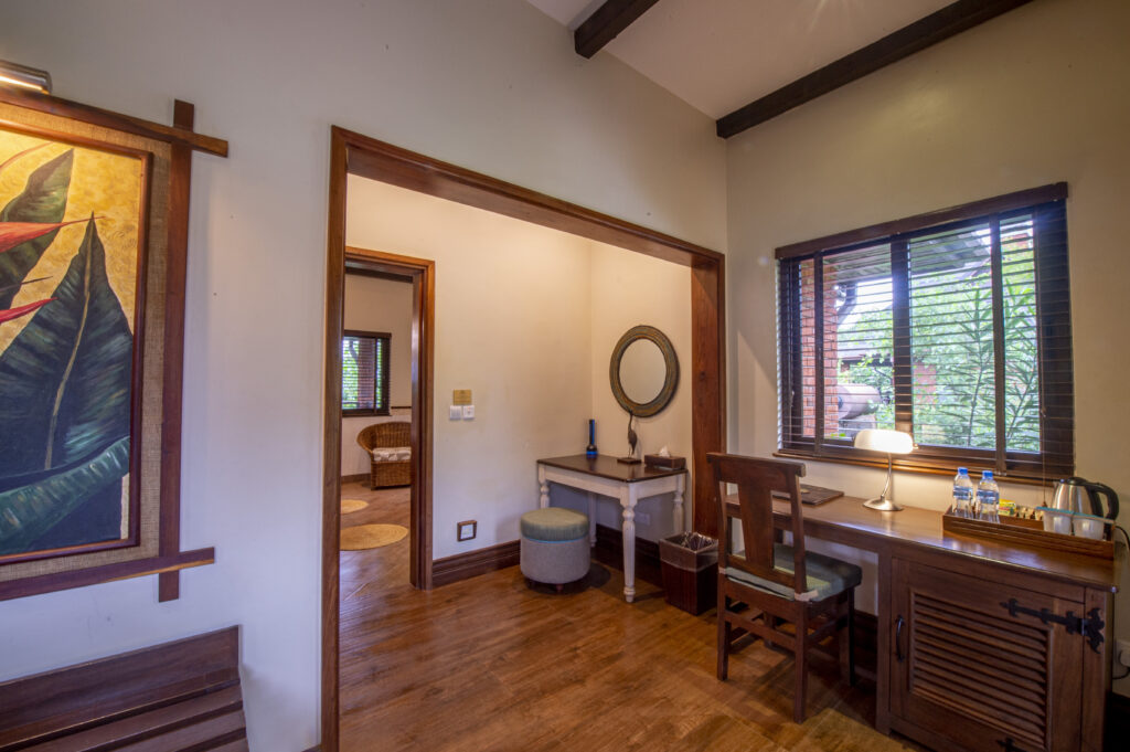 Dressing area and writting desk all rooms except 2 bedroom villas